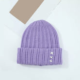 Trendy Simplicity Solid Color Gabel Warme Strickmütze Beanie Mütze